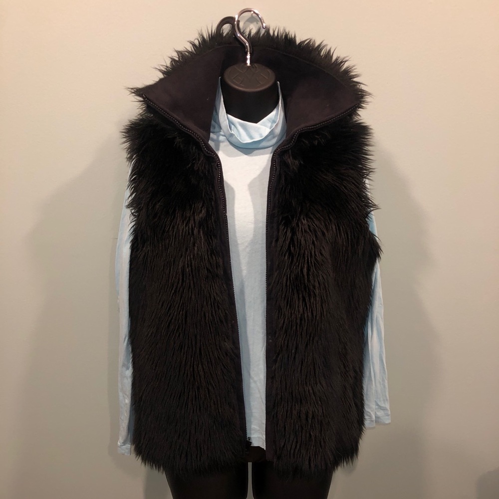 Black “Fur” Vest